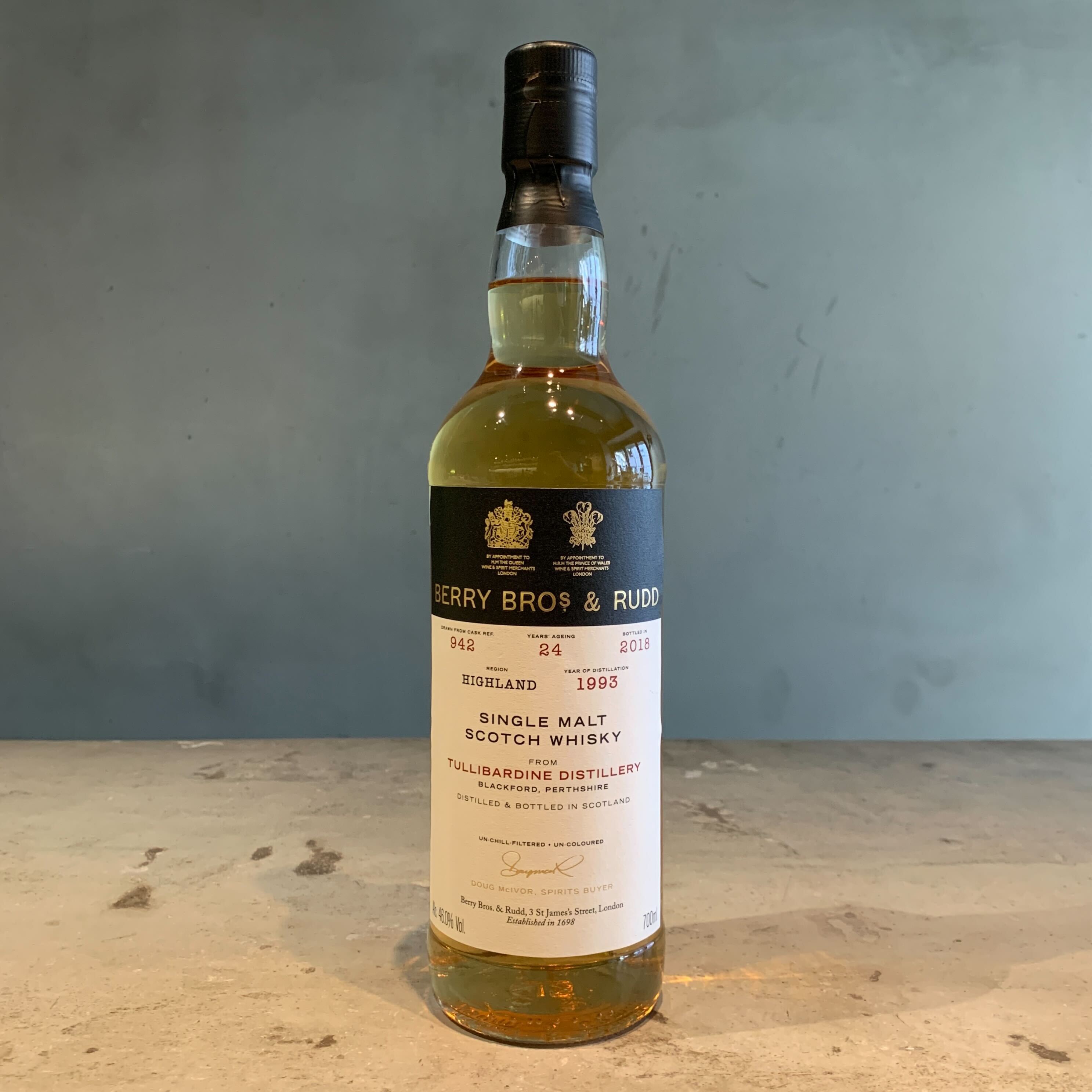 BERRY BROS&RUDD FROM TULLIBARDINE DISTILLERY 1993ベリーブラザーズ